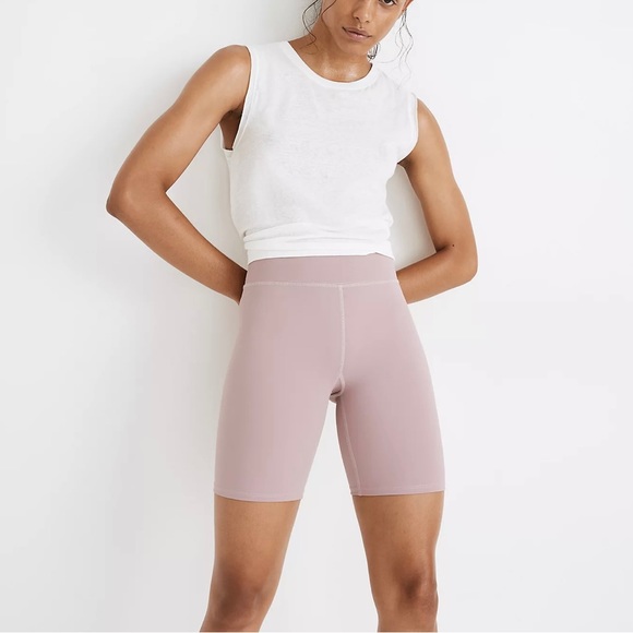 NWT Pink/Mauve MWL Form Madewell biker shorts hidden back pocket for card/ keys - Picture 6 of 10